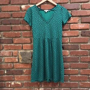 Boden Dress womens 4 petite green polka dot vneck short sleeve holiday girly pop